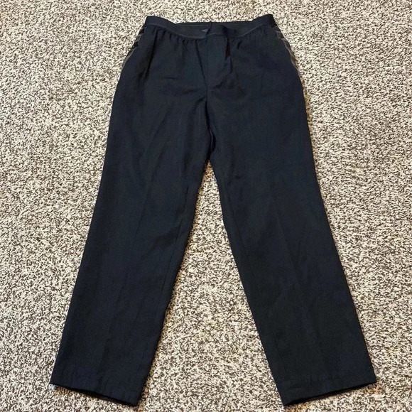 Helmut Lang 100% Wool Crop Black Pants with Side Tape Detailing - Picture 1 of 9